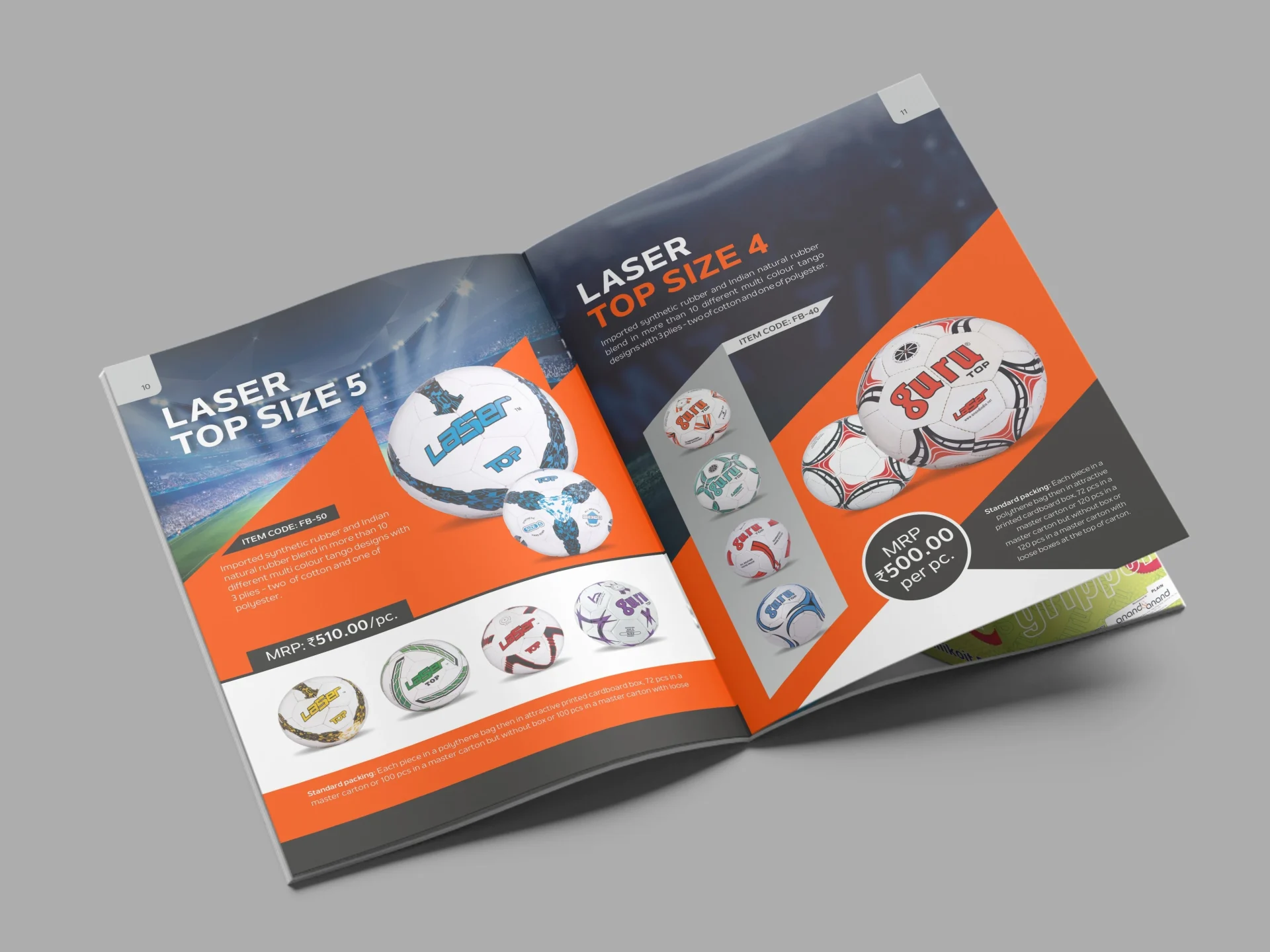 Football product catalogue design for Laser Sports by Anand & Anand - Creative Ideas