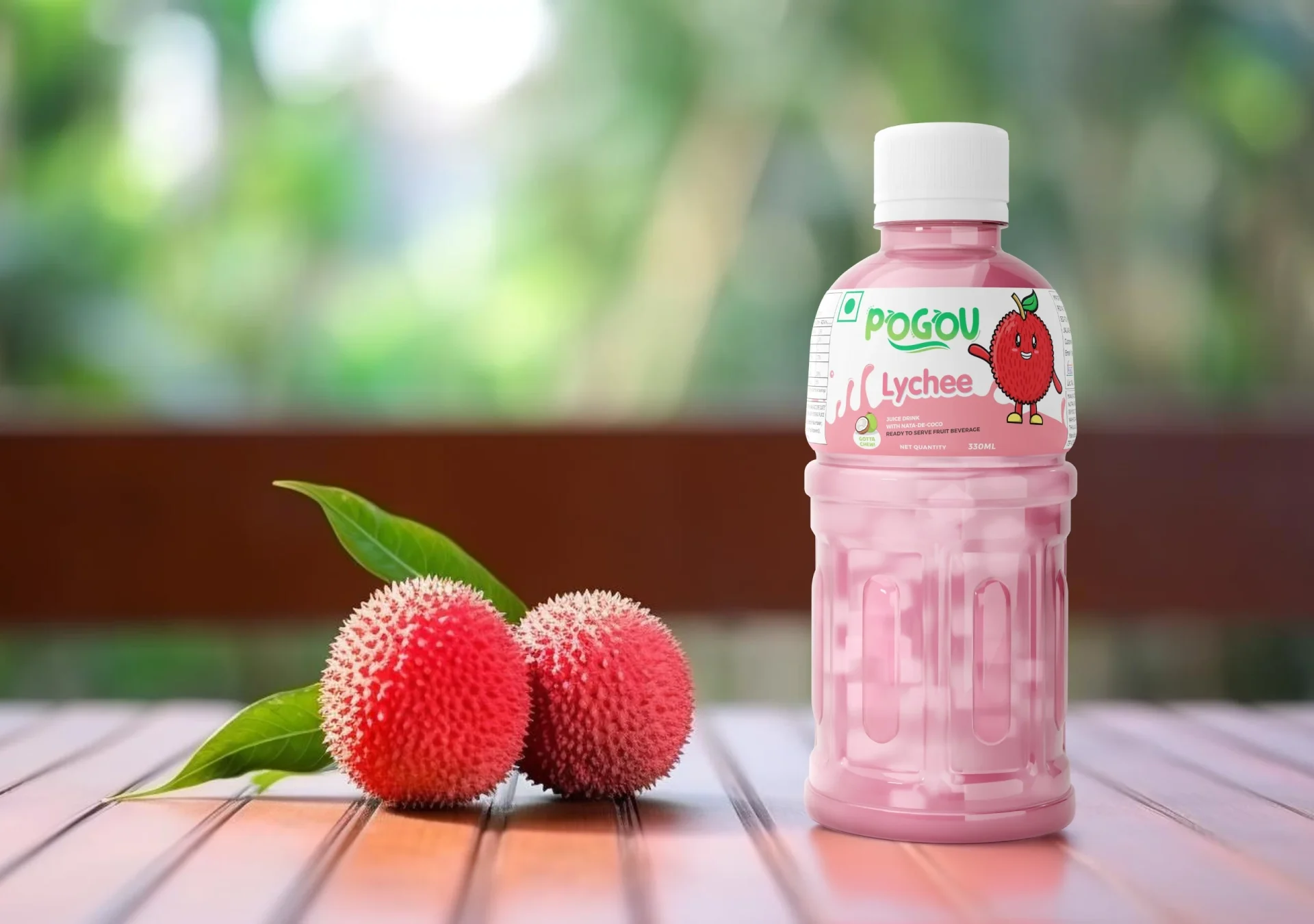 Label design for Pogou lychee juice drink - Creative Ideas