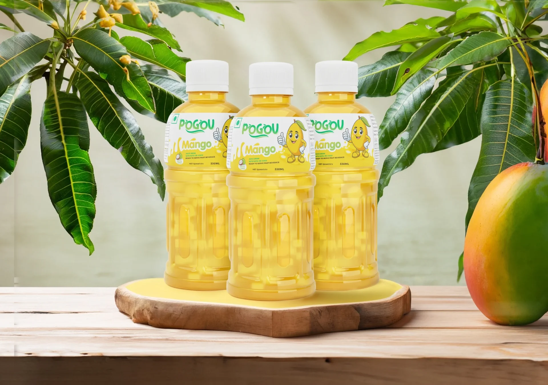 Label design for Pogou mango juice drink - Creative Ideas