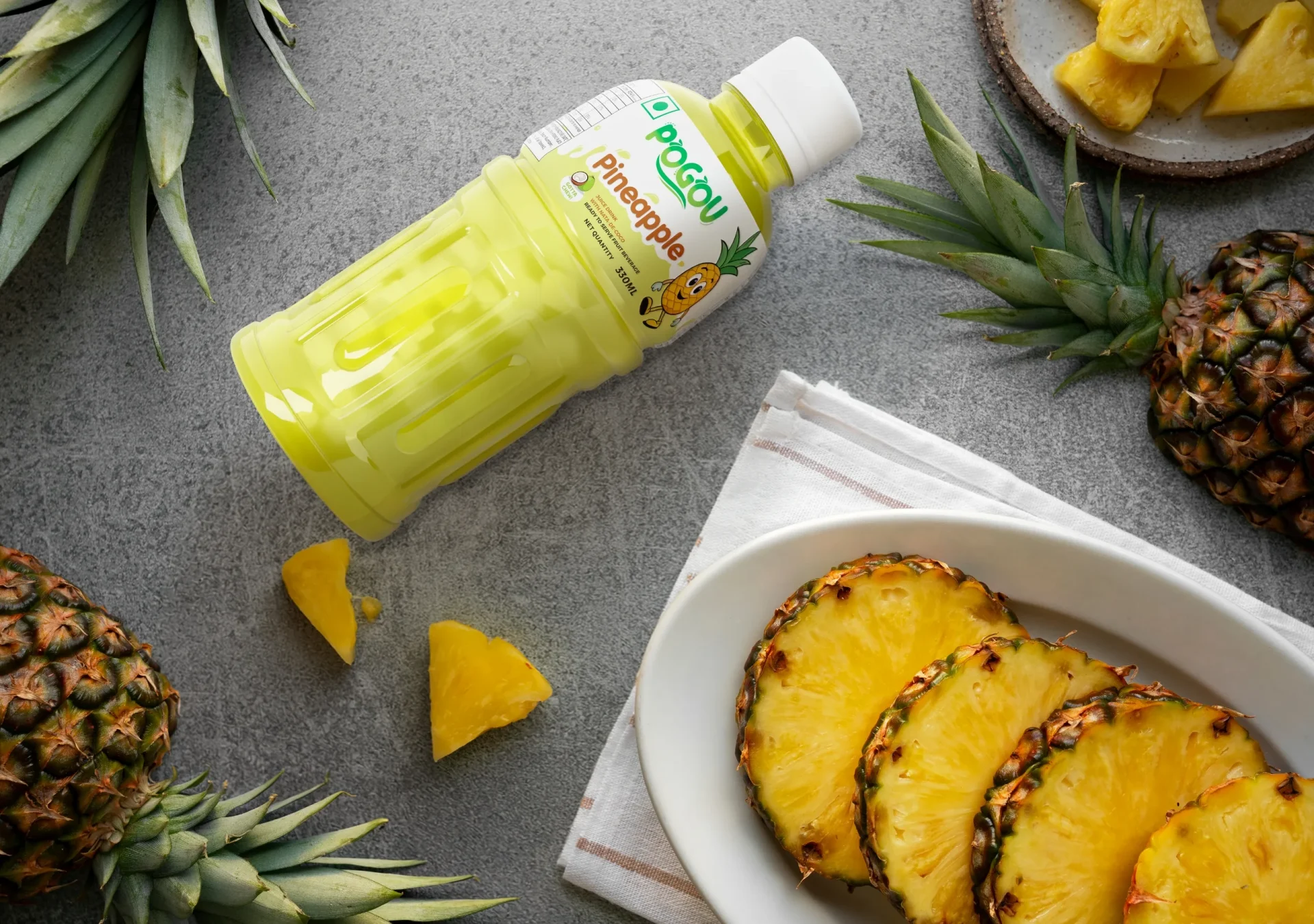 Label design for Pogou pineapple juice drink - Creative Ideas