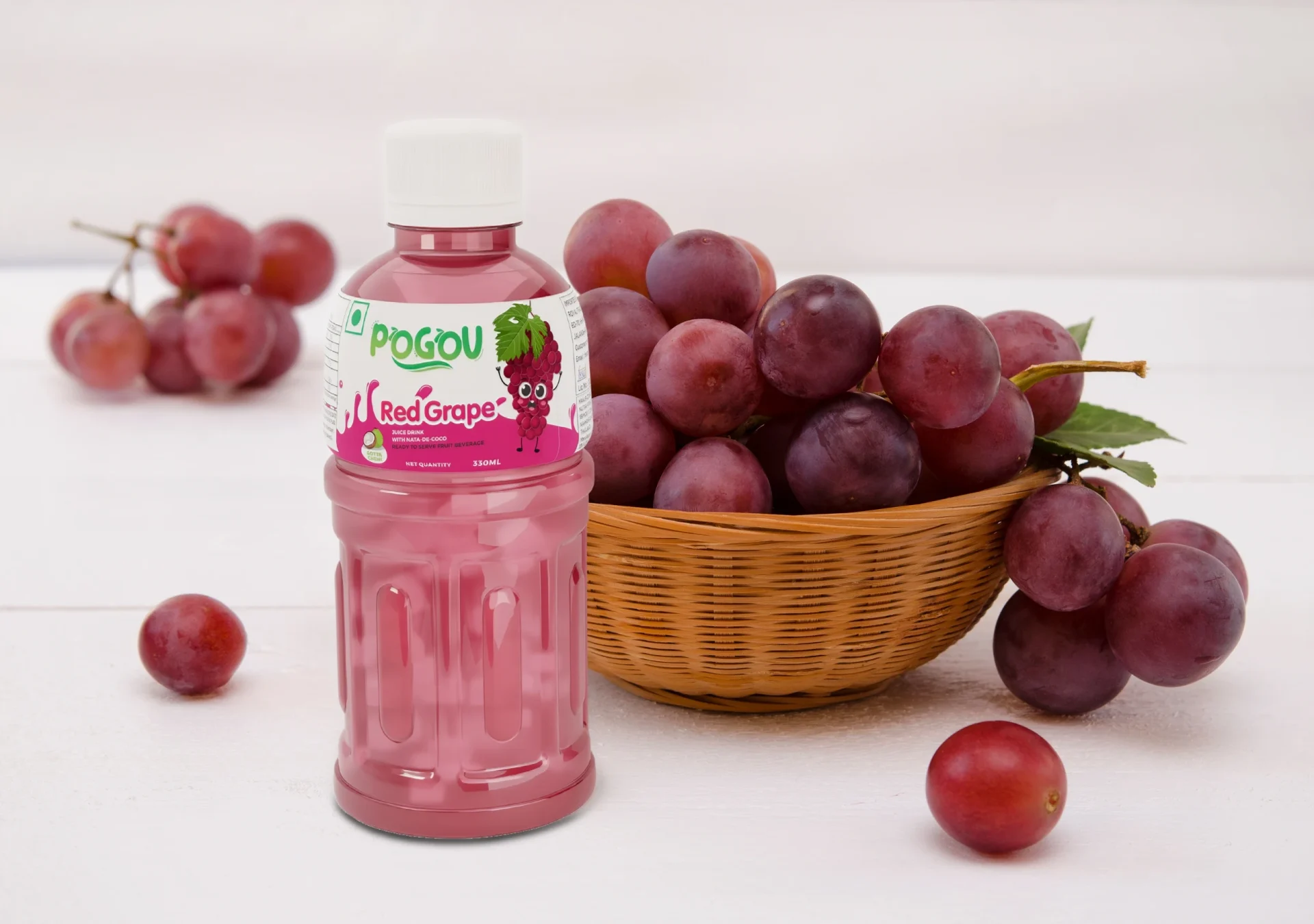 Label design for Pogou red grape juice drink - Creative Ideas