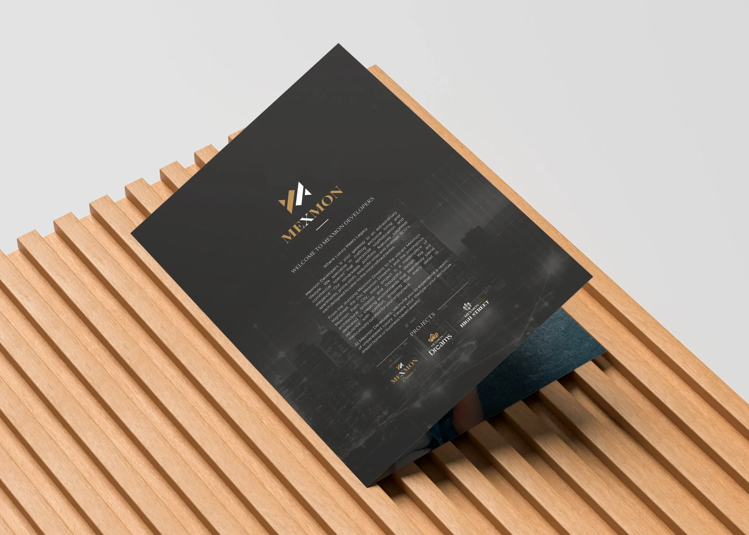 Real estate company profile brochure design for Mexmon Developers - Creative Ideas