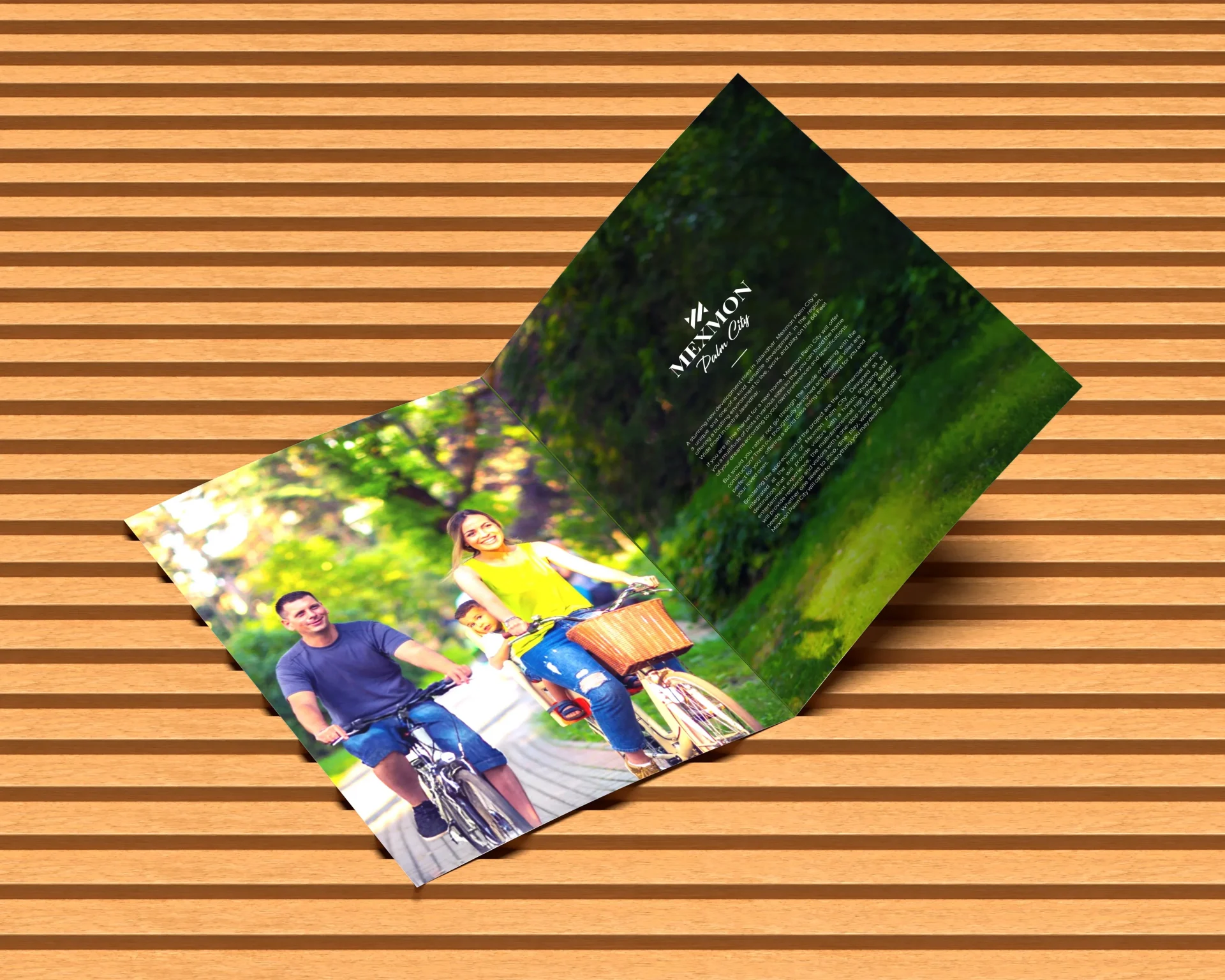 Real estate brochure inner spread design for Mexmon Palm City luxury township - Creative Ideas